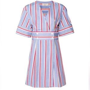 Maison Kitsune Sally Striped Dress in Multicolor Size 36 Medium Small